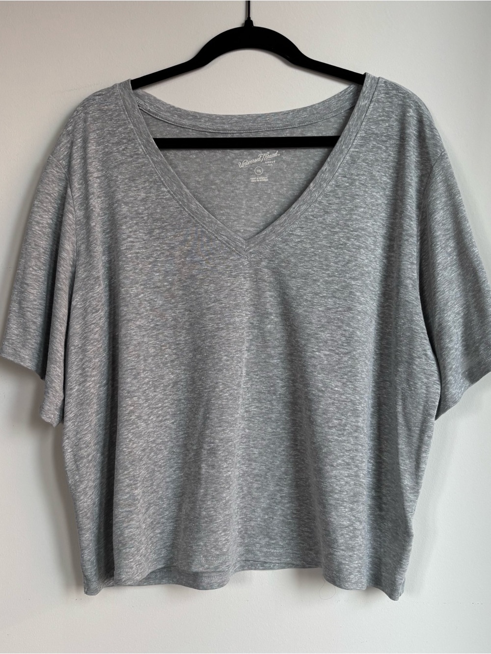 Universal Thread Heather Gray V-Neck Short Sleeve Tee - XXL